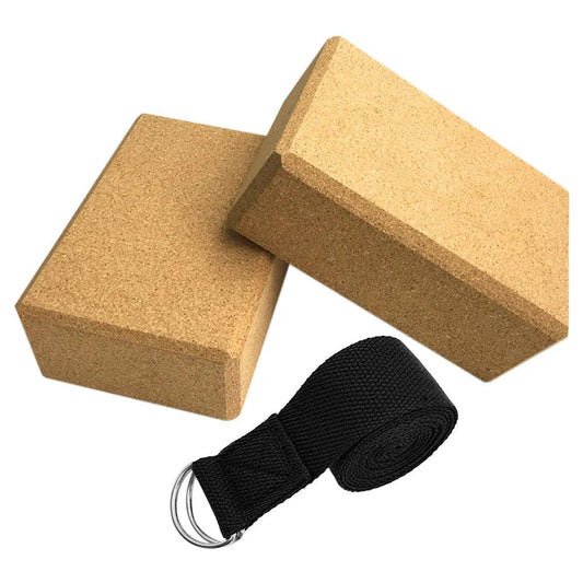 3 Pieces Yoga Bundle Cork Yoga Block & Strap - Soůl Store