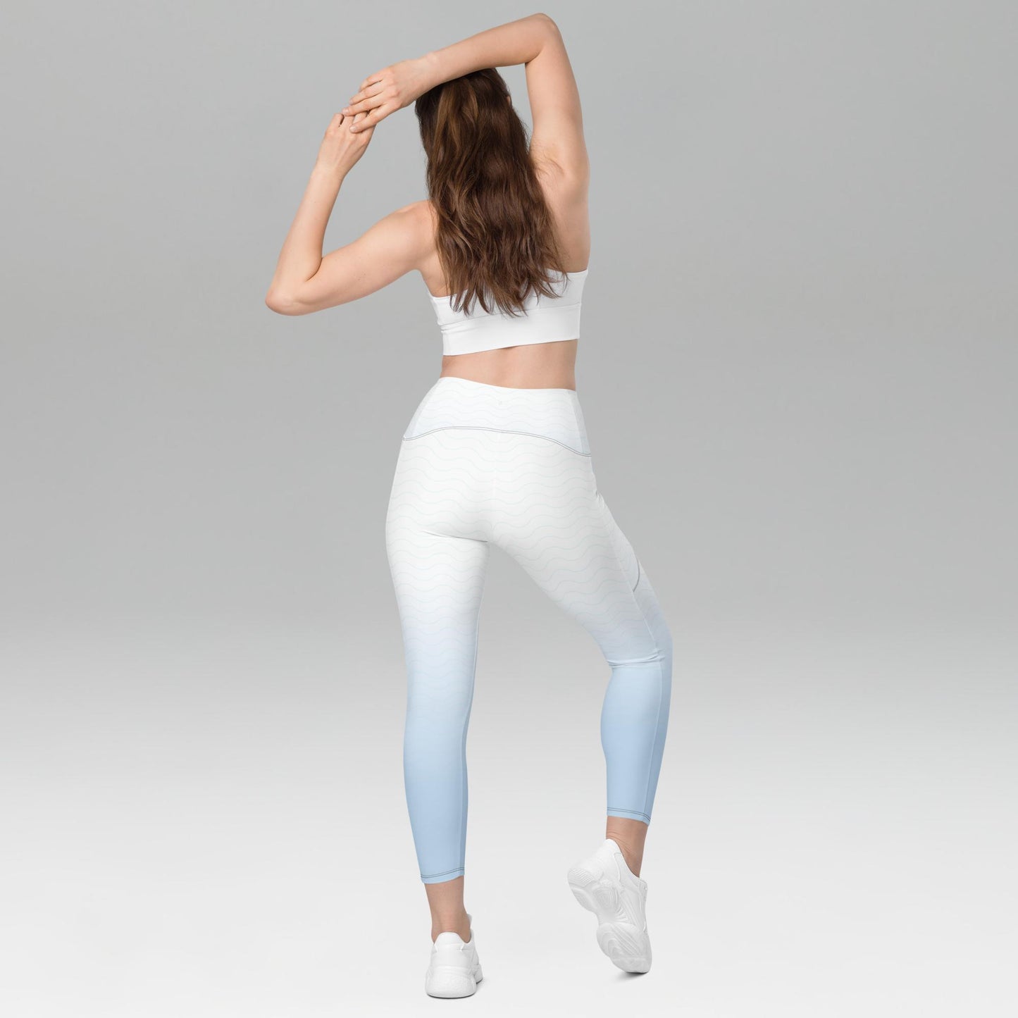 Recycled Pockets Leggings Wavy Blue