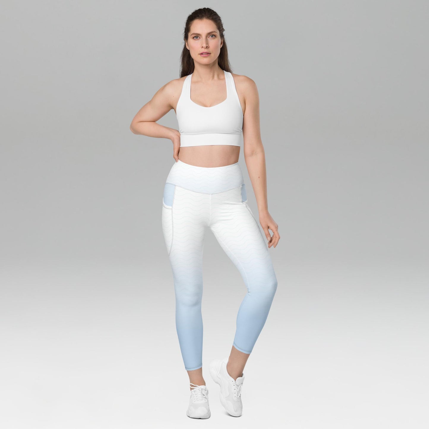 Recycled Pockets Leggings Wavy Blue