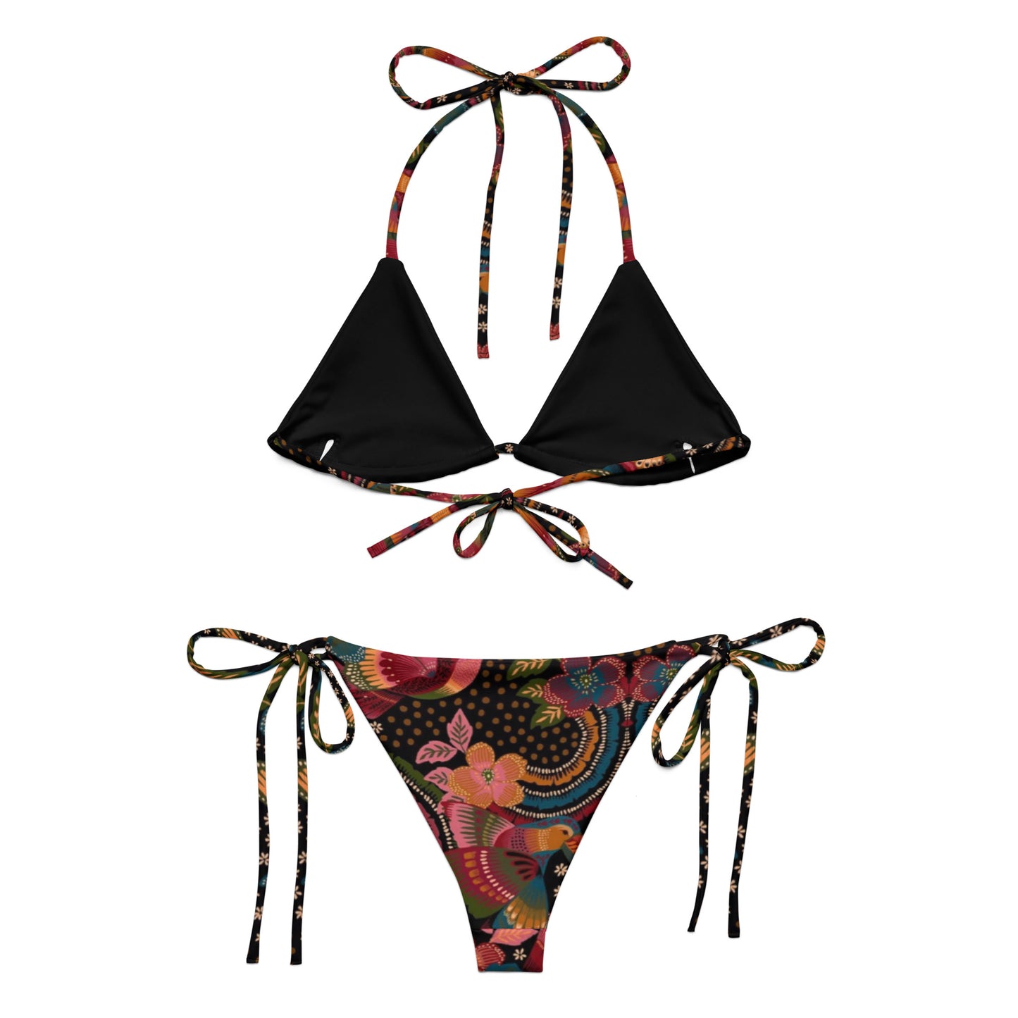 Black Jungle Recycled String Bikini