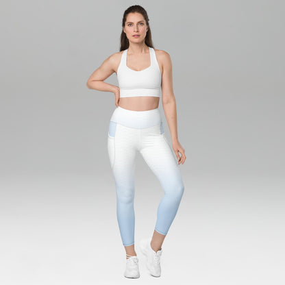 Recycled Pockets Leggings Wavy Blue