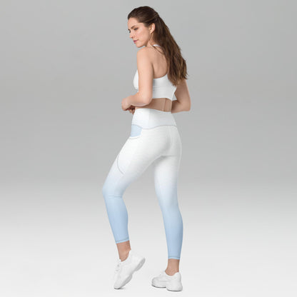 Recycled Pockets Leggings Wavy Blue