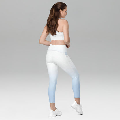 Recycled Pockets Leggings Wavy Blue