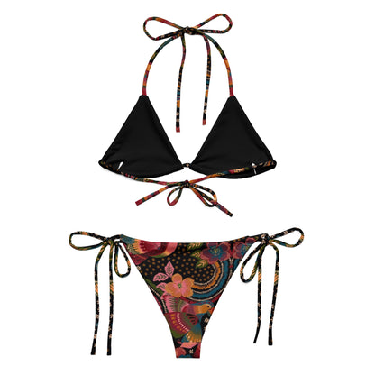 Black Jungle Recycled String Bikini