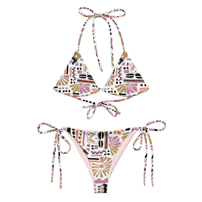All-over print recycled string bikini
