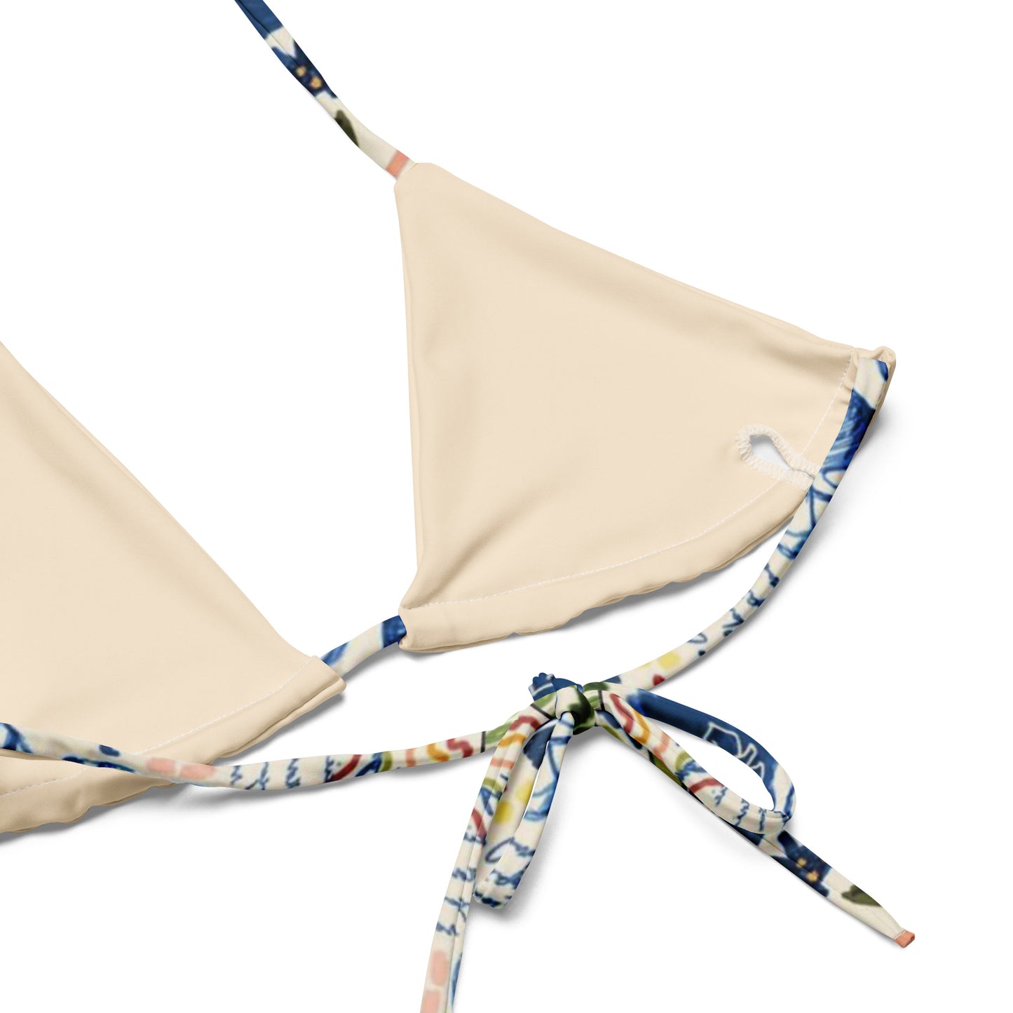 Blue Leafy Recycled String Bikini
