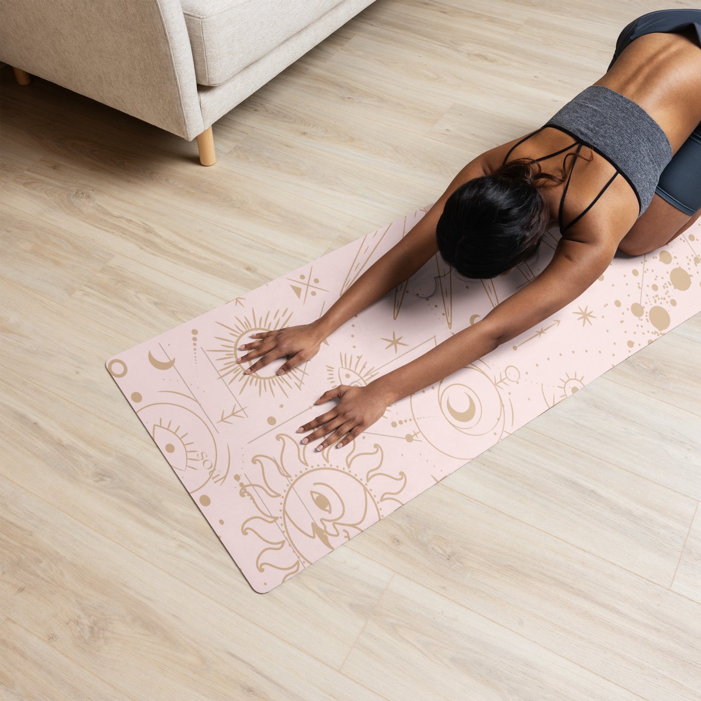 Yoga Mat Pink Stars